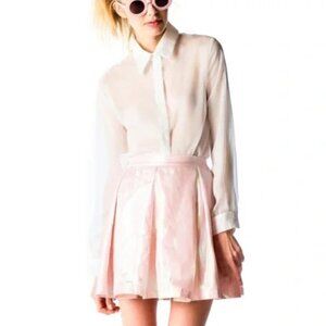 UNIF Dolls Kill Pink Iridescent Mini Skirt, Size L